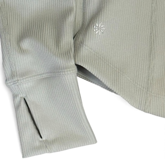 Athleta Salutation Ribbed Jacket II XS Gray Grey Zip-Up Stretch Activewear NWT - Picture 9 of 13